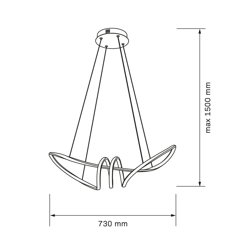LED-riippuvalaisin vaijerilla FLAVIA LED/44W/230V musta