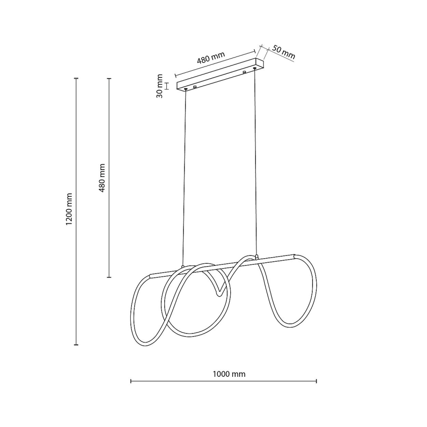 LED-riippuvalaisin vaijerilla FLEXI LED/45W/230V 4000K musta