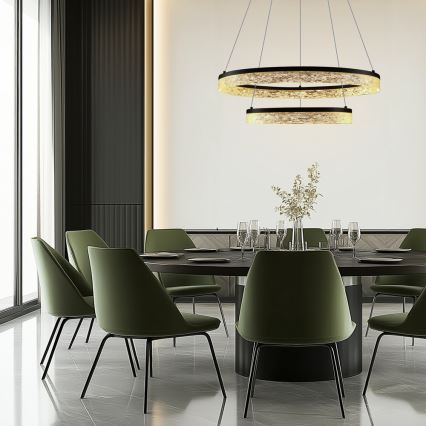 LED-riippuvalaisin vaijerilla FROZI LED/38W/230V, halkaisija 60 cm, musta