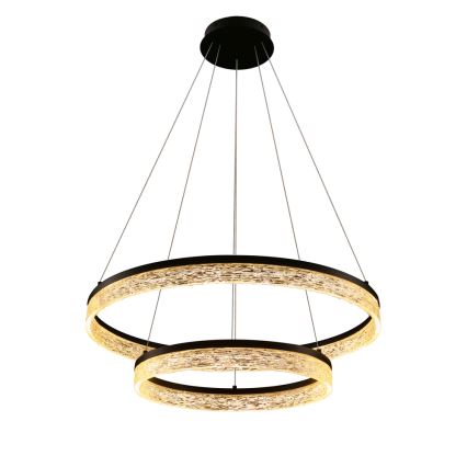 LED-riippuvalaisin vaijerilla FROZI LED/38W/230V, halkaisija 60 cm, musta