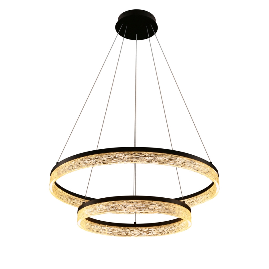 LED-riippuvalaisin vaijerilla FROZI LED/38W/230V, halkaisija 60 cm, musta