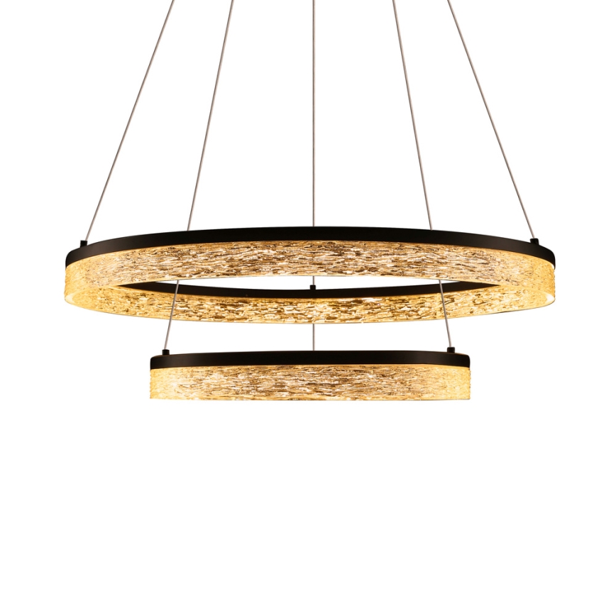 LED-riippuvalaisin vaijerilla FROZI LED/38W/230V, halkaisija 60 cm, musta