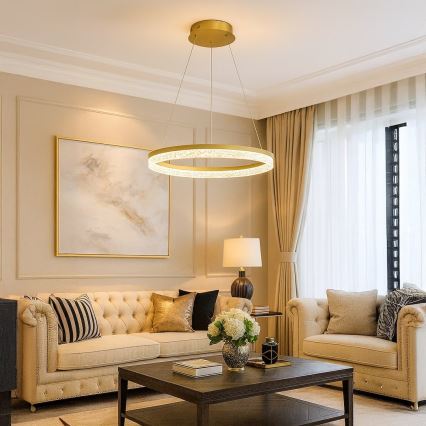 LED-riippuvalaisin vaijerilla GALA LED/25W/230V Ø 50 cm kulta