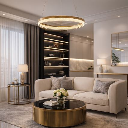 LED-riippuvalaisin vaijerilla GALA LED/25W/230V Ø 50 cm kulta