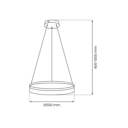 LED-riippuvalaisin vaijerilla GALA LED/25W/230V Ø 50 cm kulta
