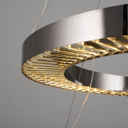 LED-riippuvalaisin vaijerilla JESI LED/140W/230V 3000 K Ø 100 cm hopea