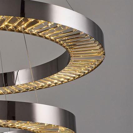 LED-riippuvalaisin vaijerilla JESI LED/140W/230V 3000 K Ø 100 cm hopea