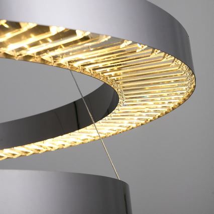 LED-riippuvalaisin vaijerilla JESI LED/140W/230V 3000 K Ø 100 cm hopea