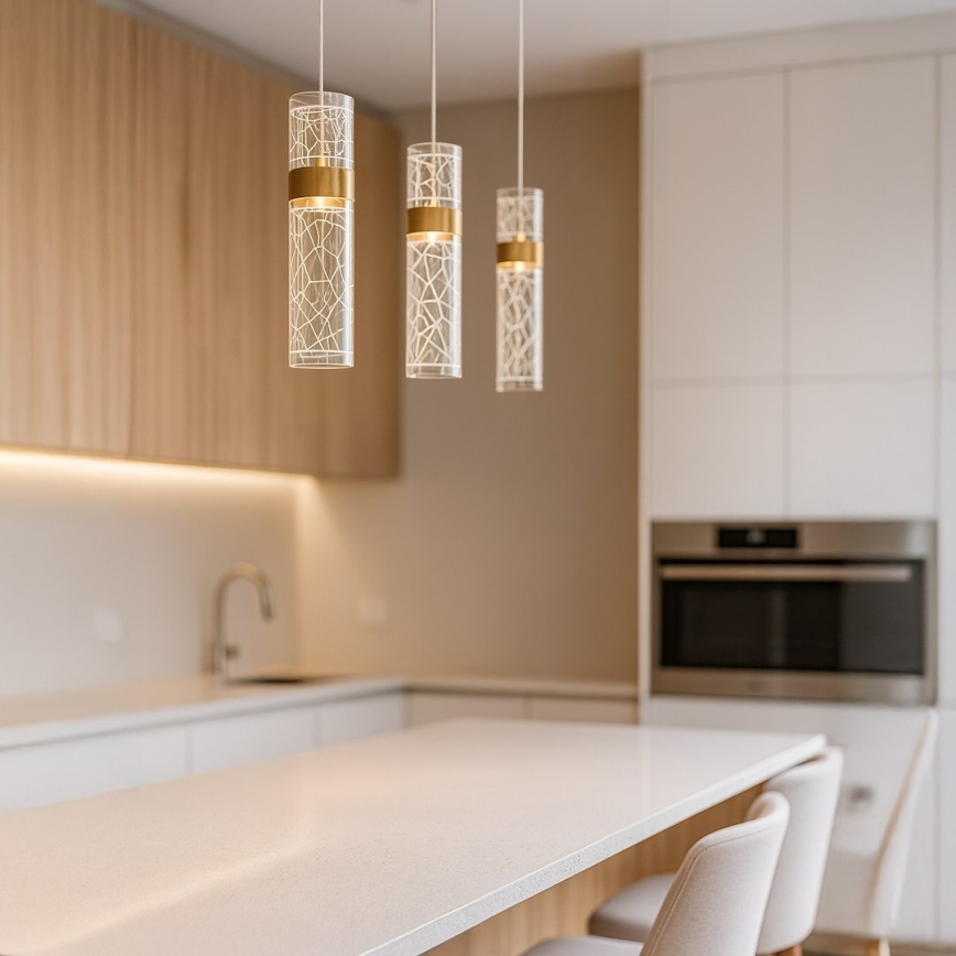 LED-riippuvalaisin vaijerilla LAGOS LED/24W/230V kultainen