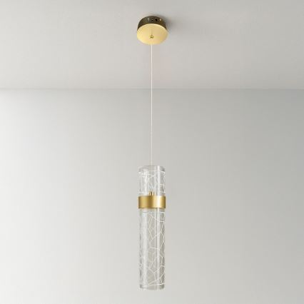 LED-riippuvalaisin vaijerilla LAGOS LED/8W/230V kultainen