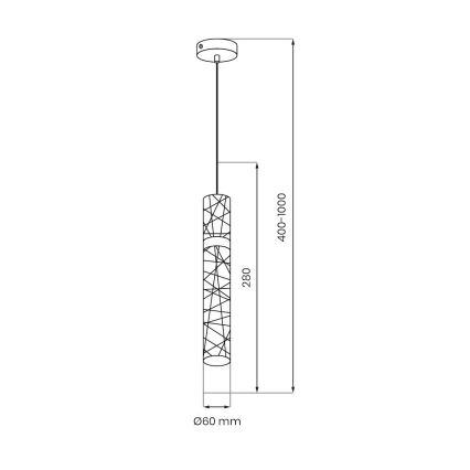 LED-riippuvalaisin vaijerilla LAGOS LED/8W/230V kultainen