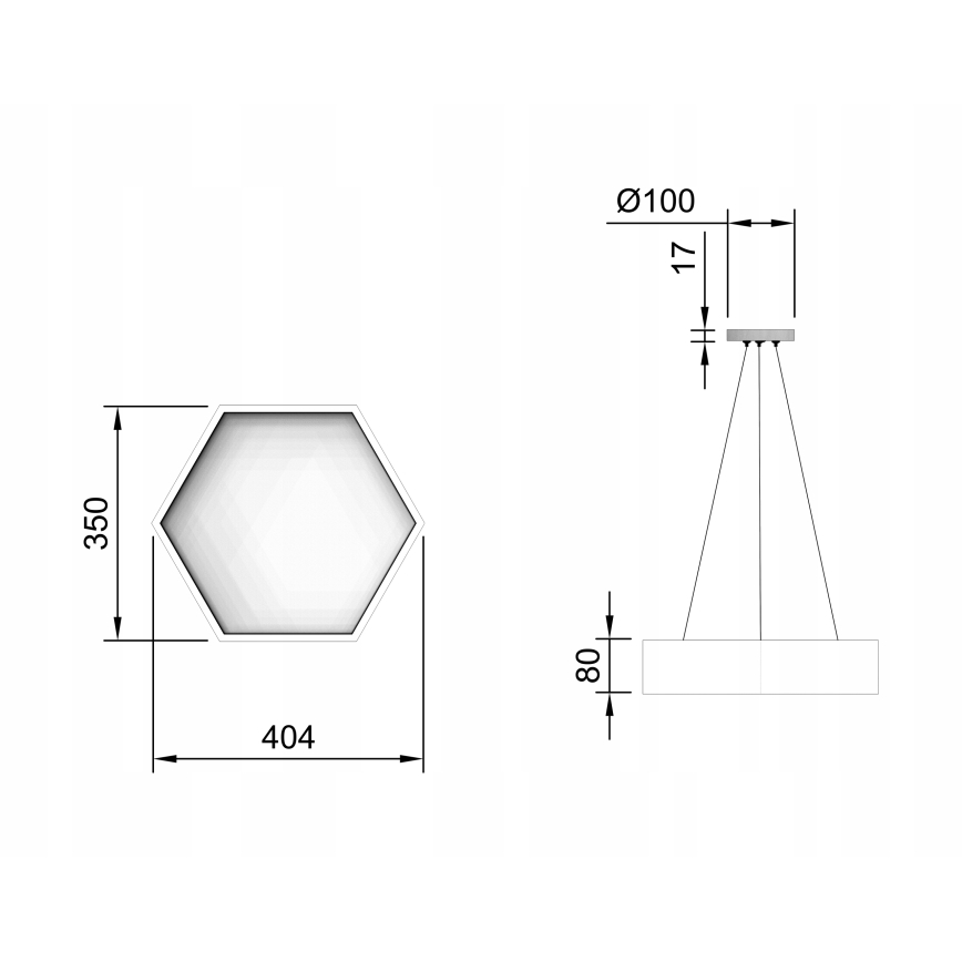 LED-riippuvalaisin vaijerilla LED/20W/230V musta