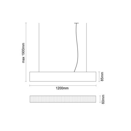 LED-riippuvalaisin vaijerilla LED/55W/230V 3000/4000/6500K 120 cm musta