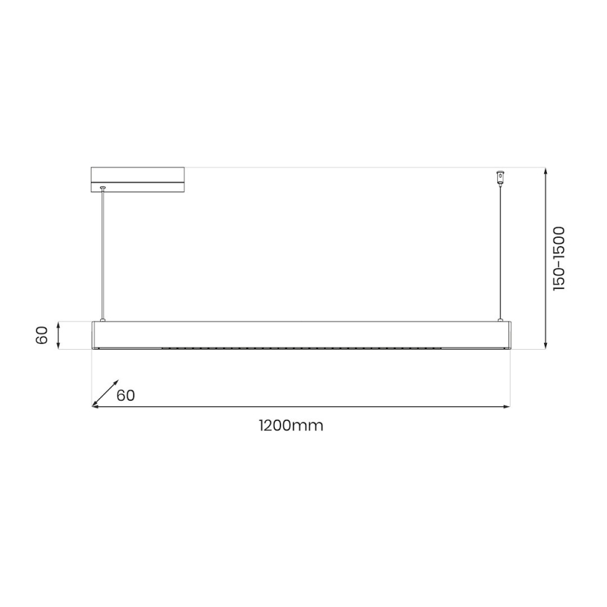 LED-riippuvalaisin vaijerilla LINEA LED/36W/230V 3000/4000/5700K CRI 90 musta