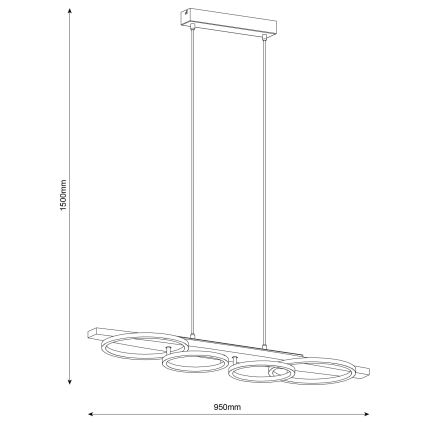 LED-riippuvalaisin vaijerilla MELISA LED/35W/230V mänty
