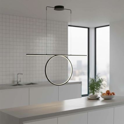LED-riippuvalaisin vaijerilla ODETTA LED/42W/230V 4000K musta