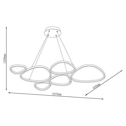 LED-riippuvalaisin vaijerilla PETRA LED/58W/230V 4000K musta