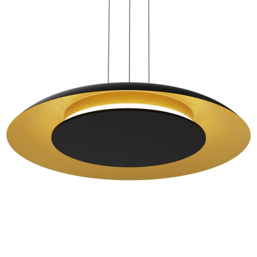 LED-riippuvalaisin vaijerilla PIATTINO LED/30W/230V 2700/3200/4000K halkaisija 40 cm musta/kulta