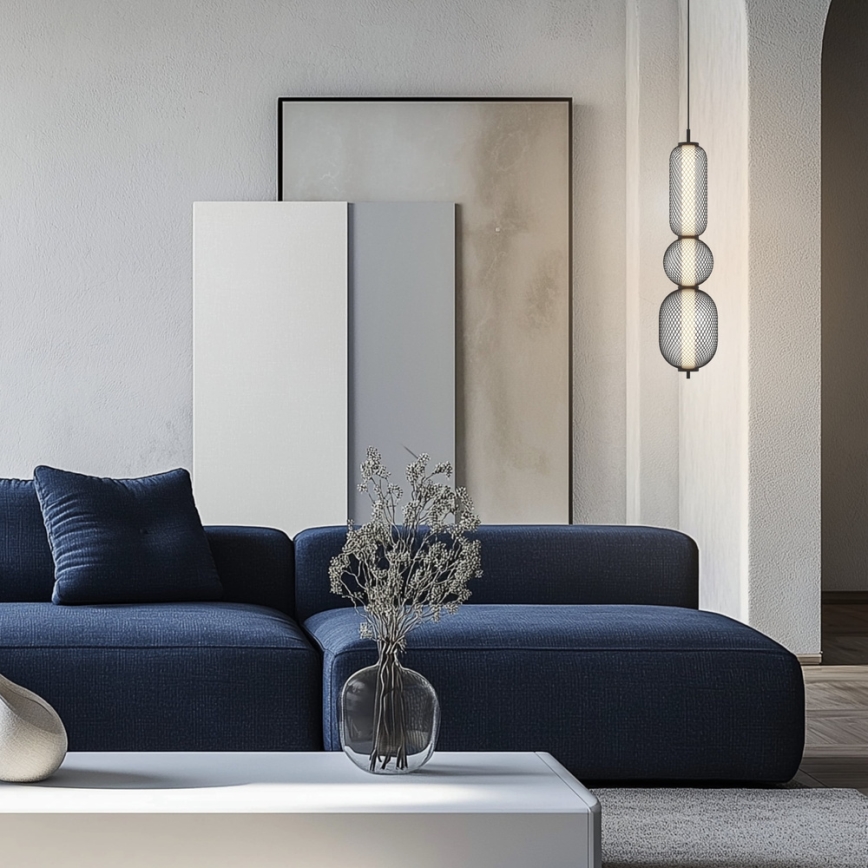 LED-riippuvalaisin vaijerilla PUMA LED/15W/230V halkaisija 14 cm musta