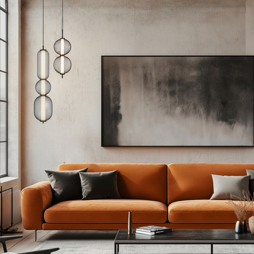 LED-riippuvalaisin vaijerilla PUMA LED/15W/230V halkaisija 14 cm musta