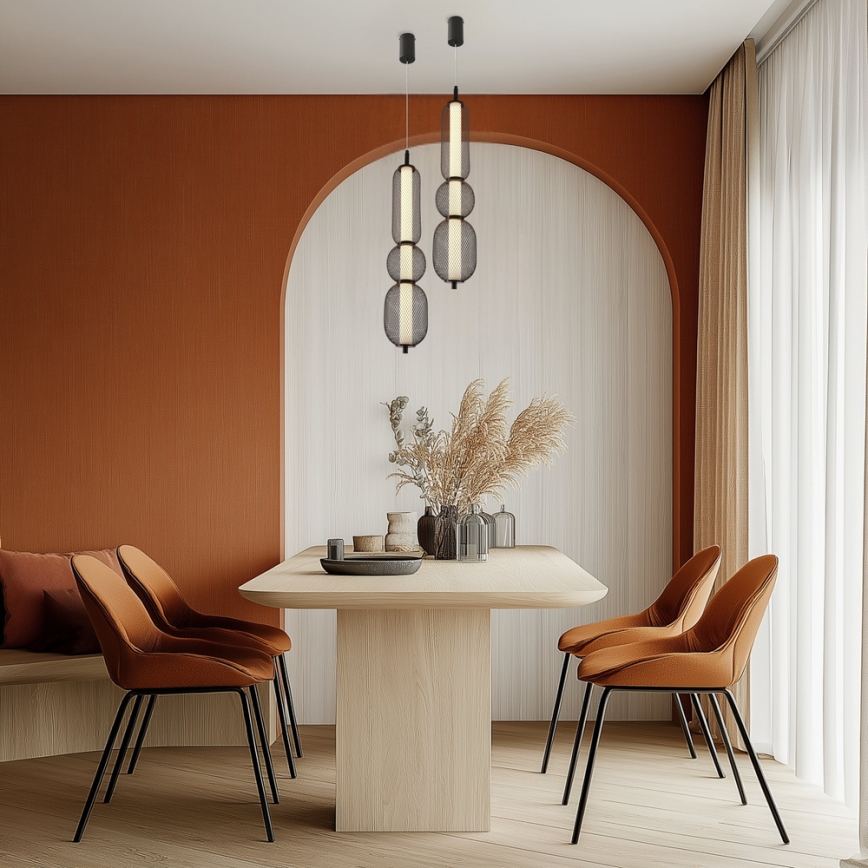 LED-riippuvalaisin vaijerilla PUMA LED/15W/230V halkaisija 14 cm musta