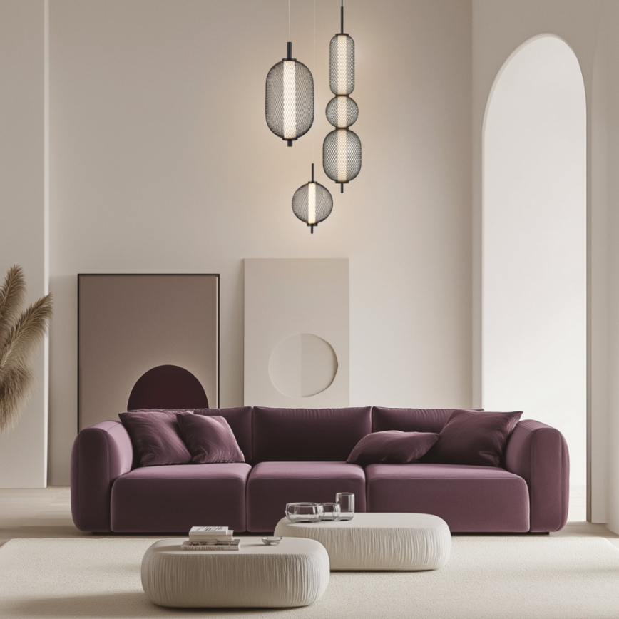 LED-riippuvalaisin vaijerilla PUMA LED/15W/230V halkaisija 14 cm musta