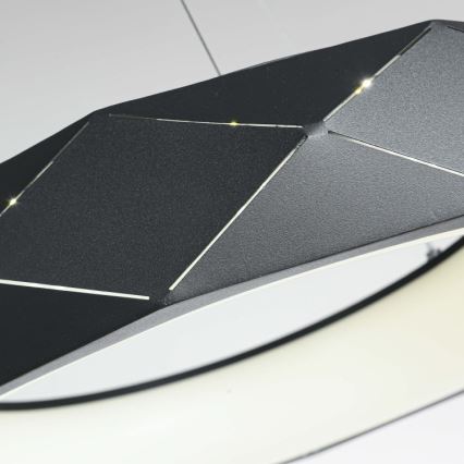 LED-riippuvalaisin vaijerilla REUS LED/36W/230V 4000K Ø 61 cm musta