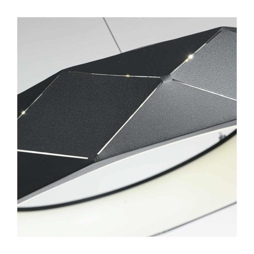 LED-riippuvalaisin vaijerilla REUS LED/36W/230V 4000K Ø 61 cm musta