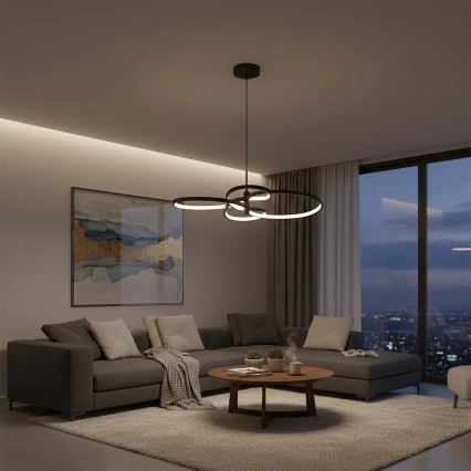 LED-riippuvalaisin vaijerilla RIBBON LED/37W/230V 4000K musta