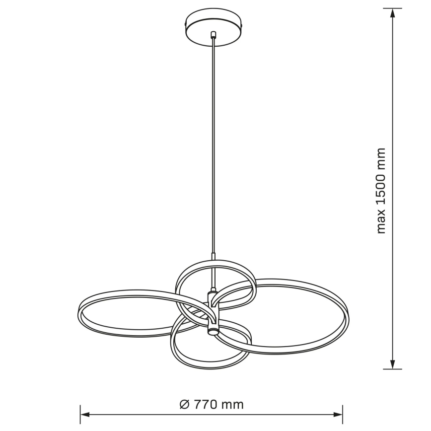 LED-riippuvalaisin vaijerilla RIBBON LED/37W/230V 4000K musta