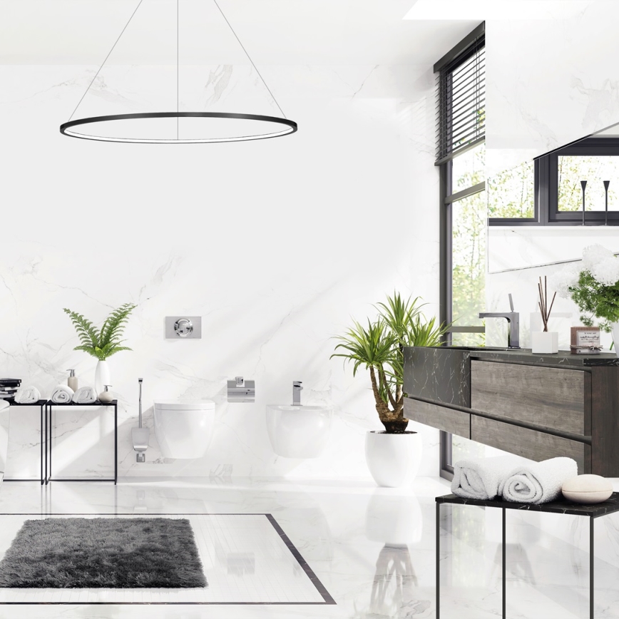 LED-riippuvalaisin vaijerilla SATURNO LED/65W/230V halkaisija 120 cm IP44 musta