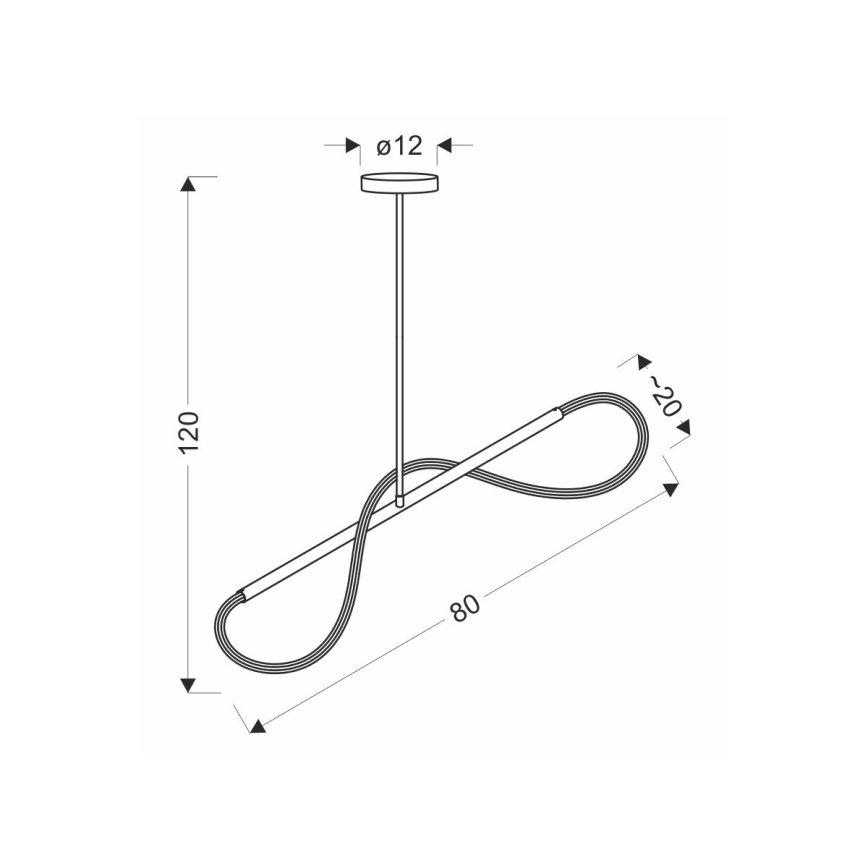 LED-riippuvalaisin vaijerilla SUPREME LED/18W/230V 80 cm, kultainen