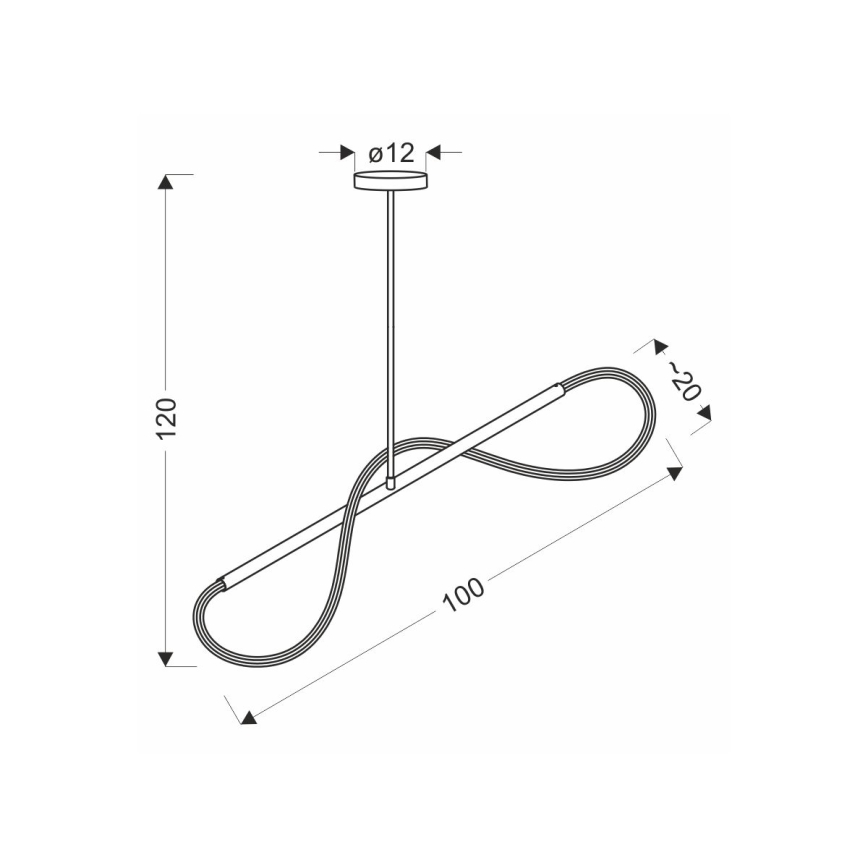 LED-riippuvalaisin vaijerilla SUPREME LED/22W/230V 100 cm, kultainen