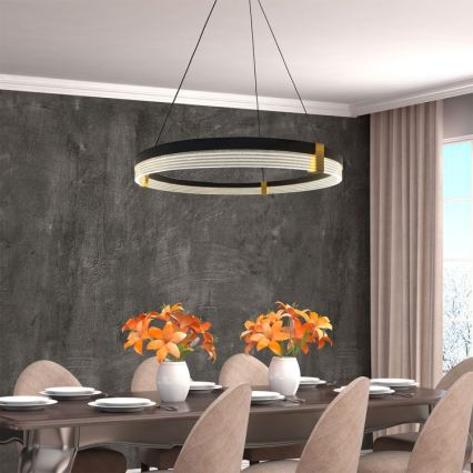 LED-riippuvalaisin vaijerilla TRIANGLE LED/40W/230V 3000/4000/6000K halkaisija 60 cm musta