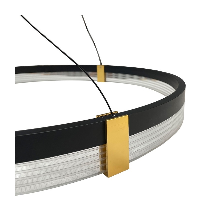 LED-riippuvalaisin vaijerilla TRIANGLE LED/40W/230V 3000/4000/6000K halkaisija 60 cm musta