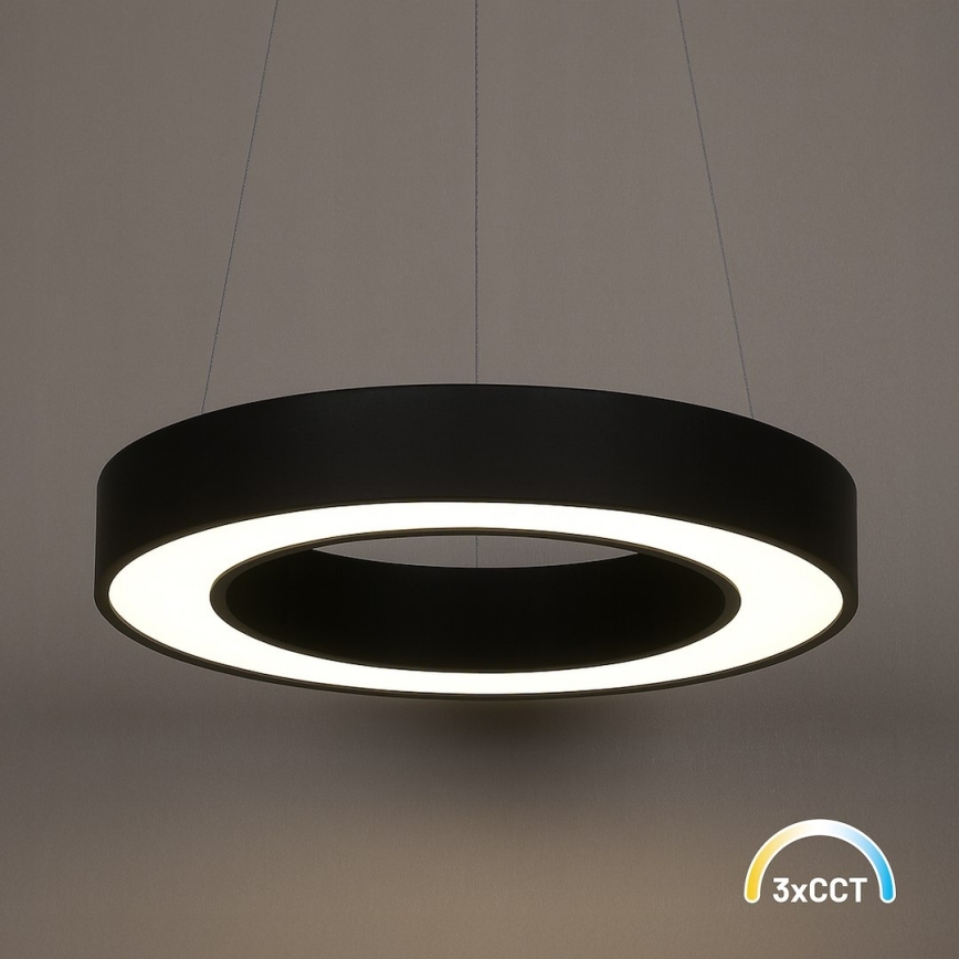 LED-riippuvalaisin vaijerilla UNION LED/40W/230V 3000/4000/6500K, halkaisija 40 cm, musta