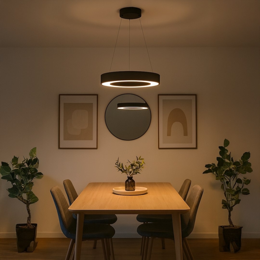 LED-riippuvalaisin vaijerilla UNION LED/40W/230V 3000/4000/6500K, halkaisija 40 cm, musta