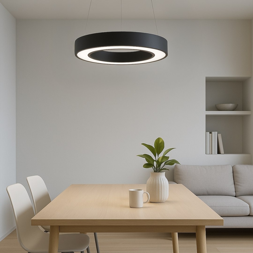 LED-riippuvalaisin vaijerilla UNION LED/40W/230V 3000/4000/6500K, halkaisija 40 cm, musta