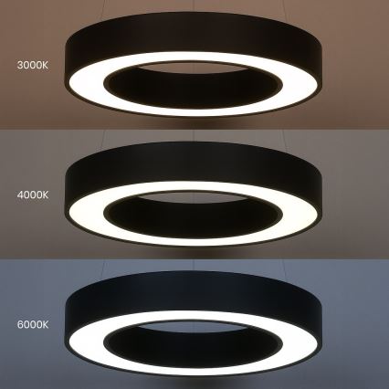 LED-riippuvalaisin vaijerilla UNION LED/40W/230V 3000/4000/6500K, halkaisija 40 cm, musta
