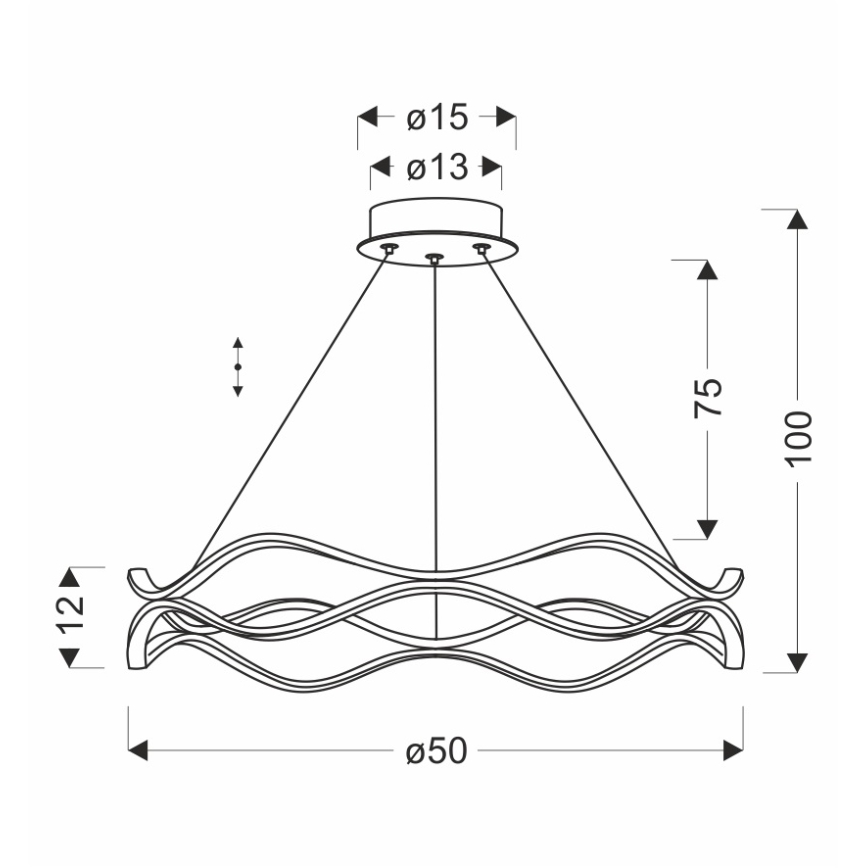 LED-riippuvalaisin vaijerilla VAVE LED/28W/230V ruusukulta