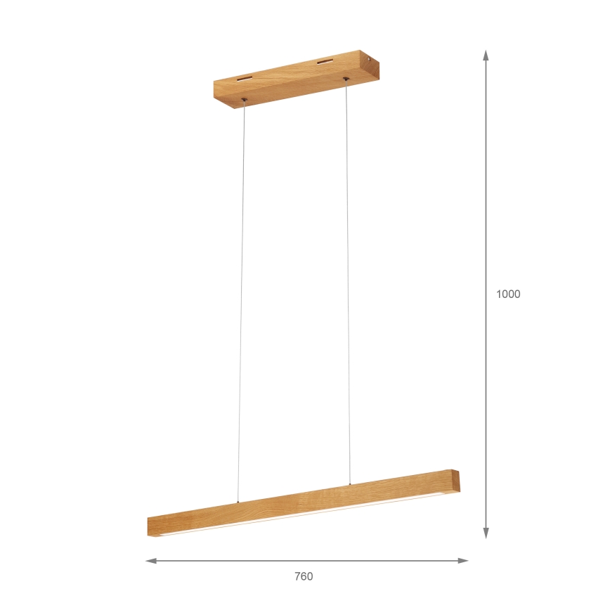 LED-riippuvalaisin vaijerilla VERDE LED/18W/230V 3000K 76 cm tammi