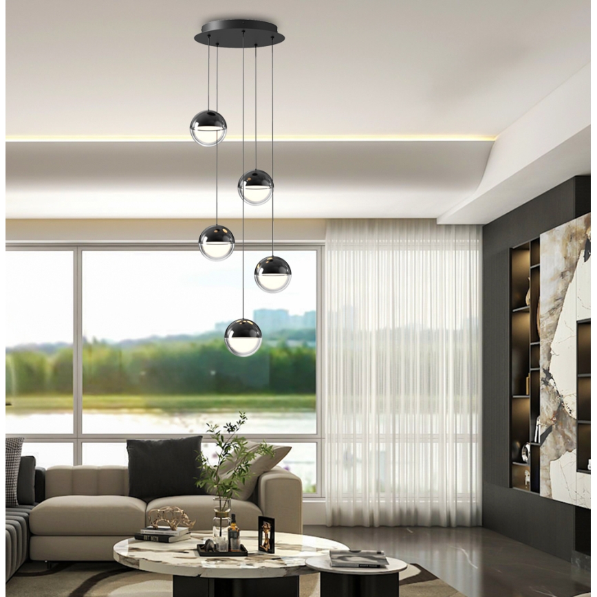LED-riippuvalaisin vaijerilla ZIREA LED/30W/230V musta