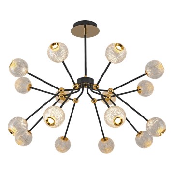 LED-riippuvalaisin varrella GELA 16xLED/5W/230V 3000K musta/kultainen