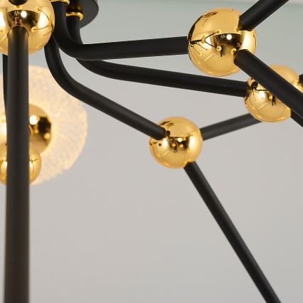 LED-riippuvalaisin varrella GELA 16xLED/5W/230V 3000K musta/kultainen