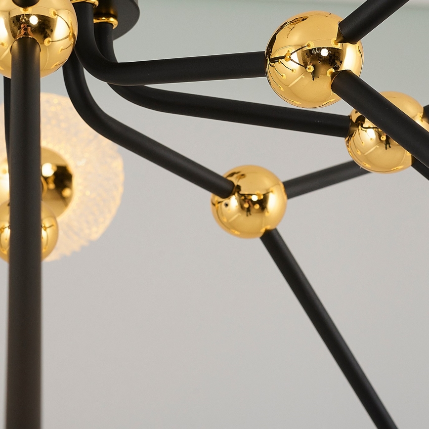 LED-riippuvalaisin varrella GELA 16xLED/5W/230V 3000K musta/kultainen