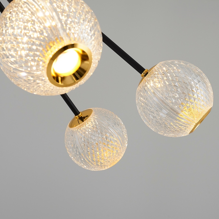 LED-riippuvalaisin varrella GELA 16xLED/5W/230V 3000K musta/kultainen