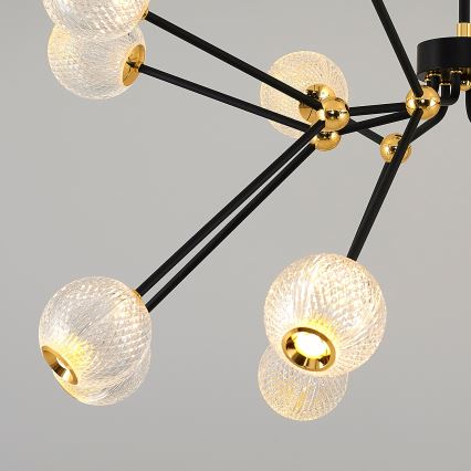 LED-riippuvalaisin varrella GELA 16xLED/5W/230V 3000K musta/kultainen