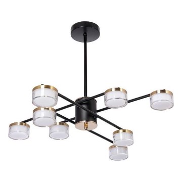 LED-riipuskattokruunu 8xLED/6W/230V 3000-6500K halkaisija 68 cm kulta/musta