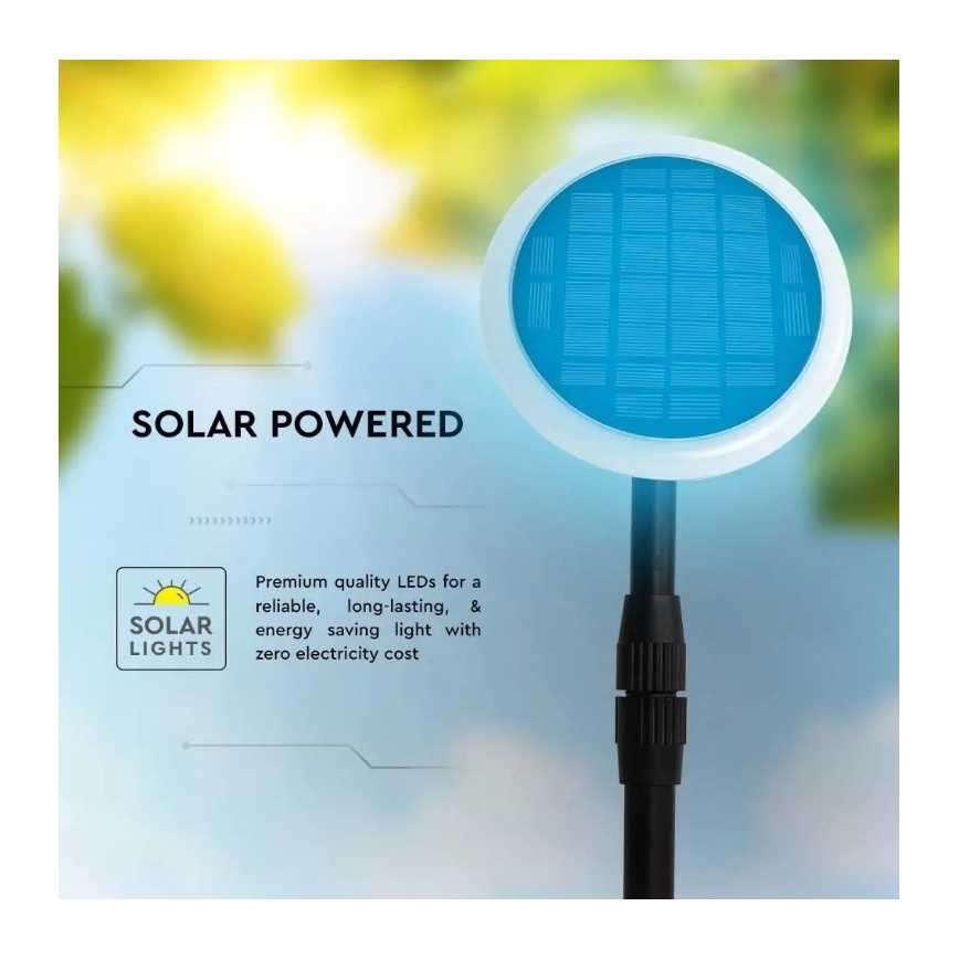 Säädettävä LED-aurinkolamppu GARDEN LED/8W/5V 60-129 cm 4000K IP65 2000 mAh