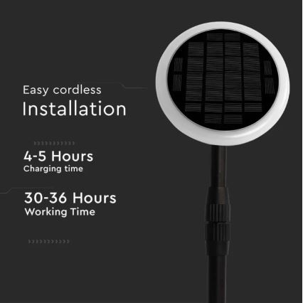 Säädettävä LED-aurinkolamppu GARDEN LED/8W/5V 60-129 cm 4000K IP65 2000 mAh
